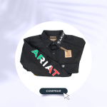 Camisa Ariat Hombre Negro Letra Tricolor