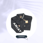 Camisa Ariat Caballero Negro Letra Blanca