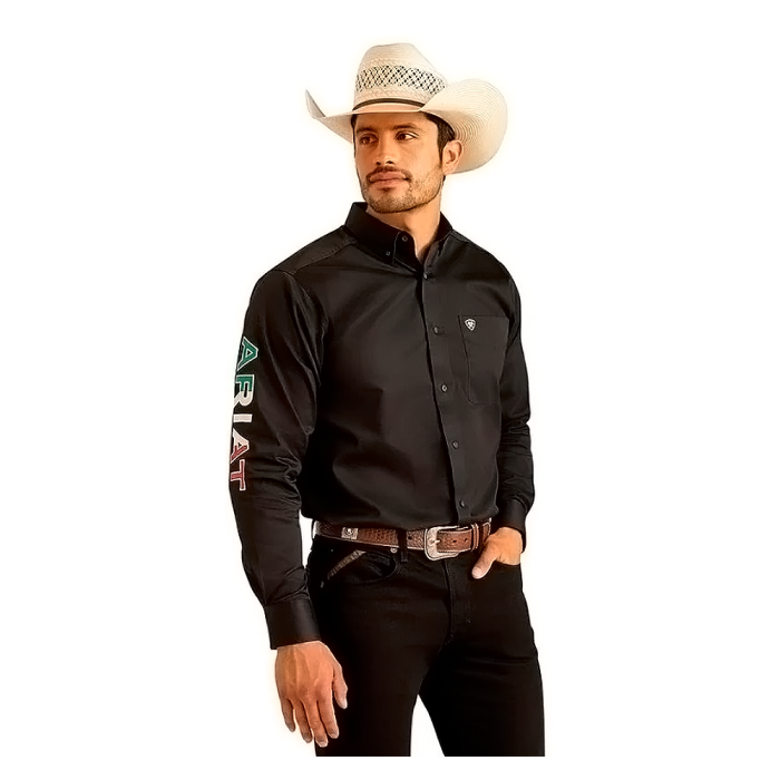 1003891 Camisa caballero ariat negro bordado mexico - Imagen 1