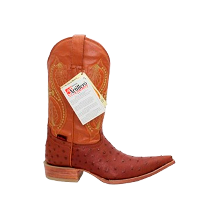 BVAA16 Bota clon avestruz caballero artillero horma #16 suela cuero - Imagen 1