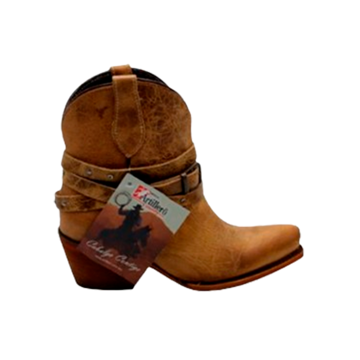 BRABZ23CU Bota rodeo dama botina zayna con cintillo artillero horma #23 suela cuero - Imagen 1