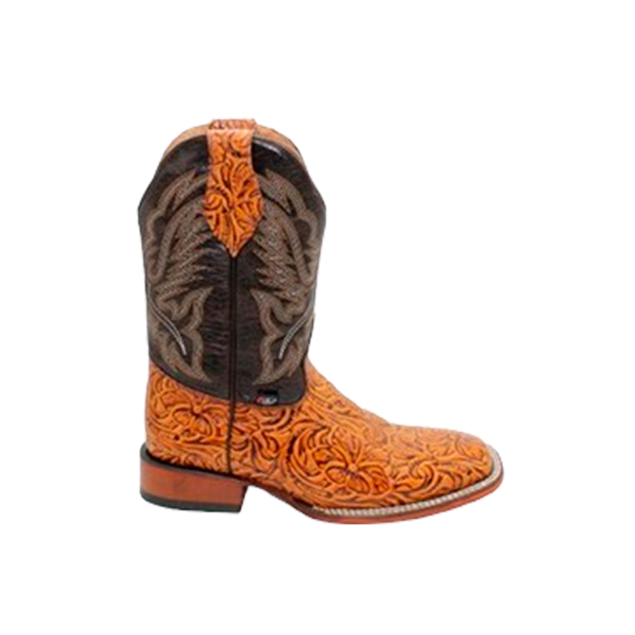 Bota rodeo el carril cincelada horma #24 suela cuero - Imagen 1