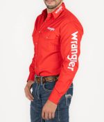 Camisa Wrangler Roja Bordada Caballero