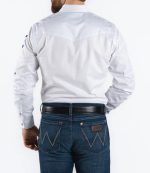 Camisa Wrangler Blanca Bordada Caballero - Imagen 2