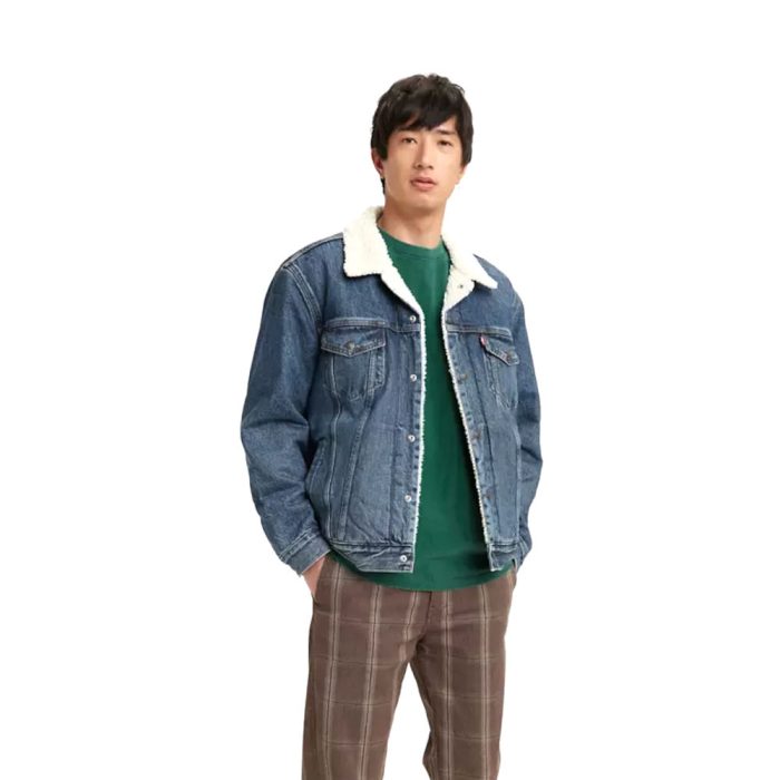Chamarra Levi's Sherpa Trucker Azul Deslavado Caballero - Imagen 1