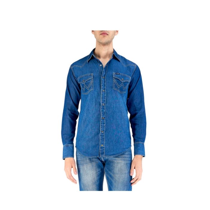 Camisa Wrangler Mezclilla Indigo Claro Caballero - Imagen 1