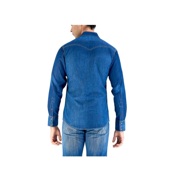 Camisa Wrangler Mezclilla Indigo Claro Caballero - Imagen 3