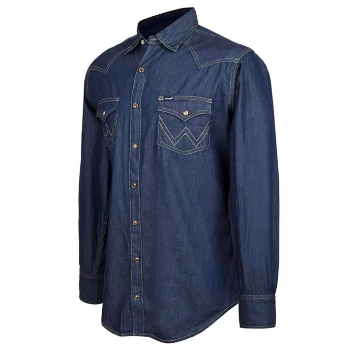 Camisa Wrangler Mezclilla Indigo Caballero - Imagen 2