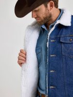 Chamarra Wrangler Mezclilla Borrega Caballero - Imagen 4
